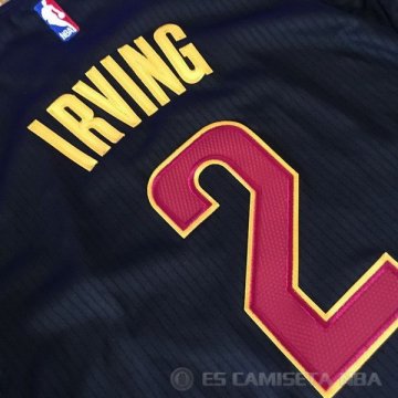Camiseta Irving #2 Cleveland Cavaliers Autentico Manga Corta Negro