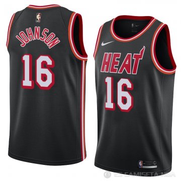 Camiseta James Johnson #16 Miami Heat Classic 2018 Negro