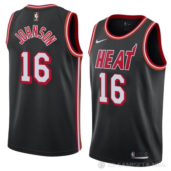 Camiseta James Johnson #16 Miami Heat Classic 2018 Negro - Haga un click en la imagen para cerrar