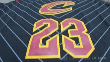 Camiseta James #23 Cleveland Cavaliers Autentico Nino 2017-18 Negro