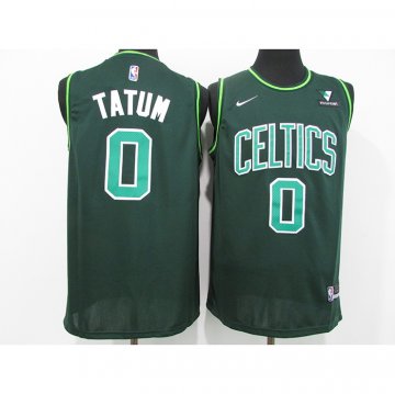 Camiseta Jayson Tatum NO 0 Boston Celtics Earned 2020-21 Verde