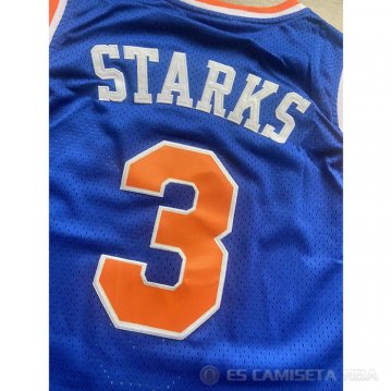 Camiseta John Starks #3 New York Knicks Mitchell & Ness Hardwood Classics Azul