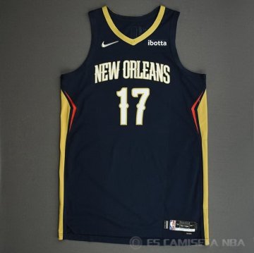 Camiseta Jonas Valanciunas #17 New Orleans Pelicans Icon Autentico Azul