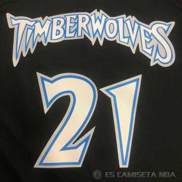 Camiseta Kevin Garnett NO 21 Minnesota Timberwolves Classic Negro