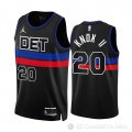 Camiseta Kevin Knox II #20 Detroit Pistons Statement 2022-23 Negro