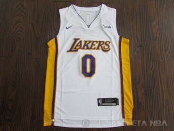 Camiseta Kuzma #0 Los Angeles Lakers Autentico 2017-18 Blanco