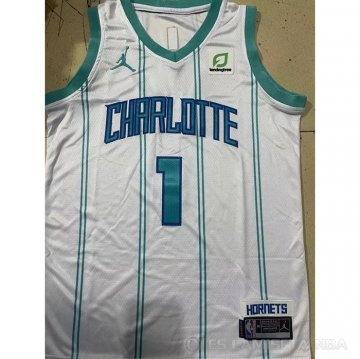 Camiseta LaMelo Ball #1 Charlotte Hornets Nino Association 2022-23 Blanco