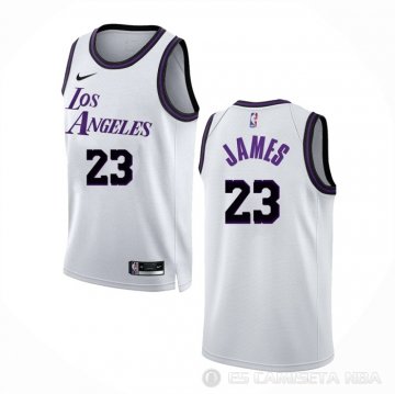 Camiseta LeBron James #23 Los Angeles Lakers Ciudad 2022-23 Blanco