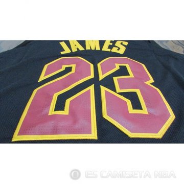 Camiseta Lebron James #23 Cleveland Cavaliers Statement 2017-18 Negro