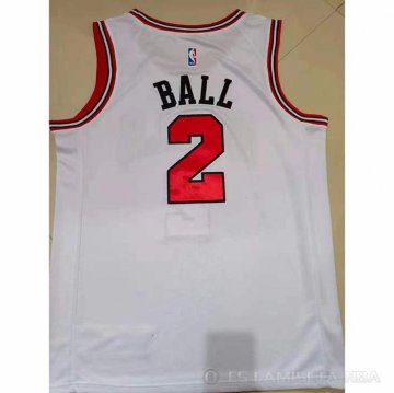 Camiseta Lonzo Ball NO 2 Chicago Bulls Association 2021 Blanco
