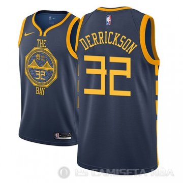 Camiseta Marcus Derrickson #32 Golden State Warriors Ciudad 2018-19 Azul