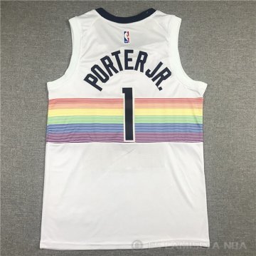 Camiseta Michael Porter JR. NO 1 Denver Nuggets Ciudad Blanco