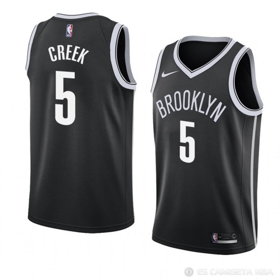 Camiseta Mitch Creek #5 Brooklyn Nets Icon 2018 Negro - Haga un click en la imagen para cerrar