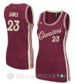 Camiseta James Christmas #23 Cleveland Cavaliers Mujer Rojo