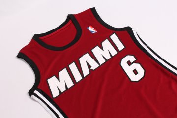 Camiseta James #6 Miami Heat Mujer Rojo