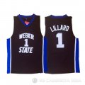 Camiseta NCAA Lillard #1 Weber State Negro
