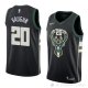 Camiseta Rashad Vaughn #20 Milwaukee Bucks Statement 2018 Negro