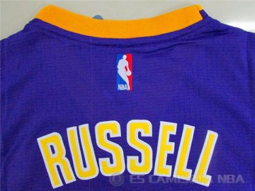 Camiseta Russell #1 Los Angeles Lakers Manga Corta Purpura