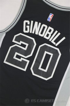 Camiseta Ginobili #20 San Antonio Spurs Negro