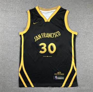 Camiseta Stephen Curry #30 Golden State Warriors Nino Ciudad 2023-24 Negro