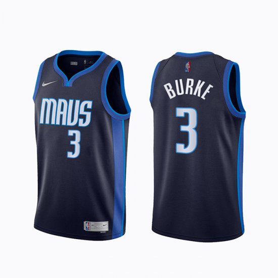 Camiseta Trey Burke NO 3 Dallas Mavericks Earned 2020-21 Azul - Haga un click en la imagen para cerrar