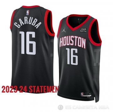 Camiseta Usman Garuba #16 Houston Rockets Statement 2023-24 Negro