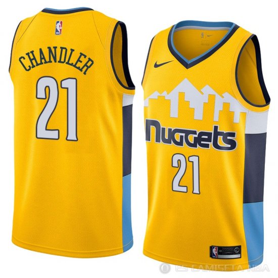 Camiseta Wilson Chandler #21 Denver Nuggets Statement 2018 Amarillo - Haga un click en la imagen para cerrar