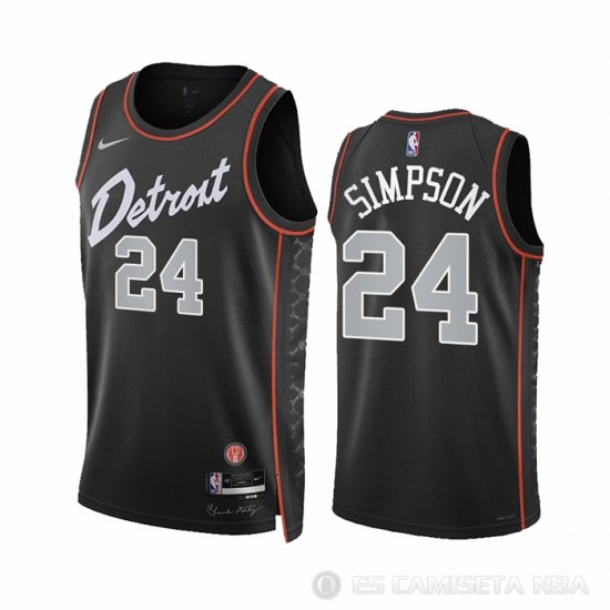 Camiseta Zavier Simpson #24 Detroit Pistons Ciudad 2023-24 Negro - Haga un click en la imagen para cerrar