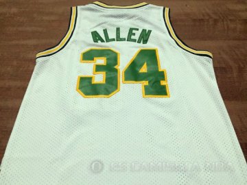 Camiseta retro Allen Sonics #34 Seattle SuperSonics Blanco