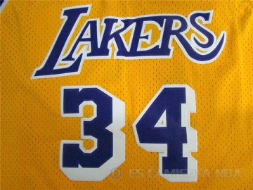 Camiseta retro O neal #34 Los Angeles Lakers Amarillo
