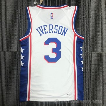Camiseta Allen Iverson #3 Philadelphia 76ers Association Blanco