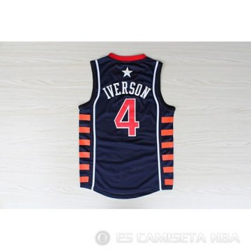 Camiseta Allen Iverson #4 USA 2004 Azul