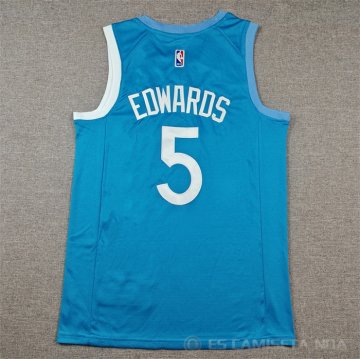 Camiseta Anthony Edwards #5 Minnesota Timberwolves Ciudad 2024 Azul