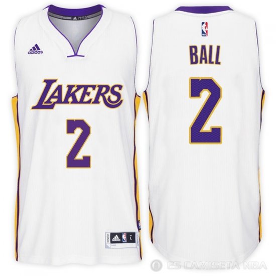 Camiseta Ball #2 Los Angeles Lakers Blanco - Haga un click en la imagen para cerrar