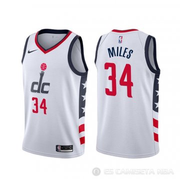 Camiseta C.j. Miles #34 Washington Wizards Ciudad 2019-20 Blanco