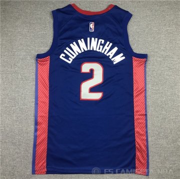 Camiseta Cade Cunningham NO 2 Detroit Pistons Ciudad 2020-21 Azul