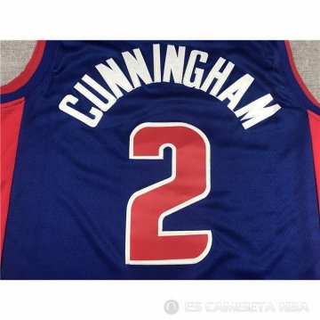 Camiseta Cade Cunningham NO 2 Detroit Pistons Icon Azul