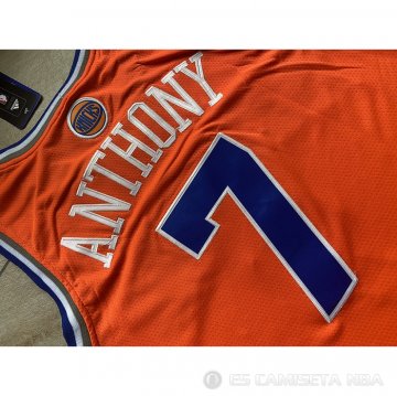 Camiseta Carmelo Anthony #7 New York Knicks Naranja