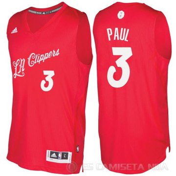 Camiseta Chris Paul #3 Los Angeles Clippers Navidad 2016 Rojo