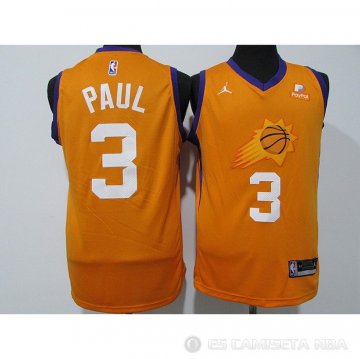 Camiseta Chris Paul NO 3 Phoenix Suns Statement 2021 Naranja