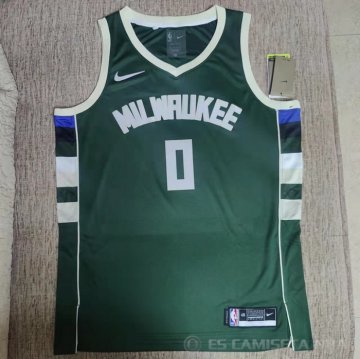 Camiseta Damian Lillard #0 Milwaukee Bucks Icon Verde