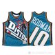 Camiseta Dennis Rodman #10 Detroit Pistons Mitchell & Ness Big Face Azul