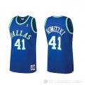 Camiseta Dirk Nowitzki #41 Dallas Mavericks Mitchell & Ness Hardwood Classics Azul