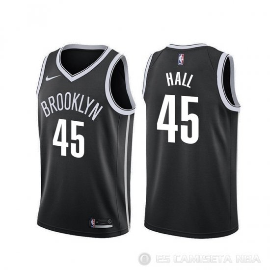 Camiseta Donta Hall #45 Brooklyn Nets Icon 2020 Negro - Haga un click en la imagen para cerrar
