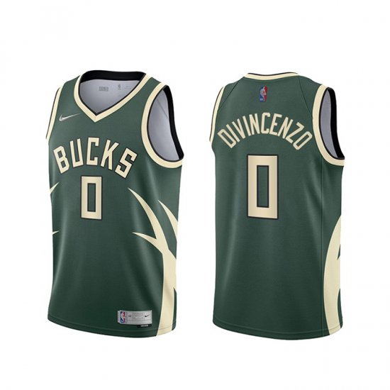 Camiseta Donte DiVincenzo NO 0 Milwaukee Bucks Earned 2020-21 Verde - Haga un click en la imagen para cerrar