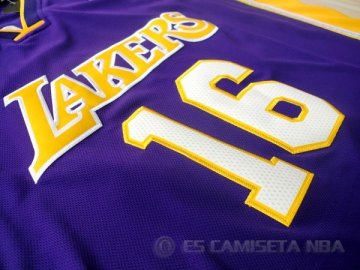 Camiseta Gasol #16 Los Angeles Lakers Violeta