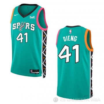 Camiseta Gorgui Dieng #41 San Antonio Spurs Ciudad 2022-23 Verde