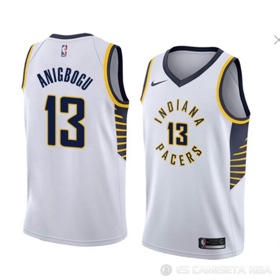 Camiseta Ike Anigbogu #13 Indiana Pacers Association 2018 Blanco - Haga un click en la imagen para cerrar