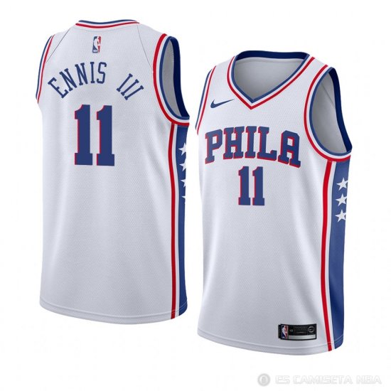 Camiseta James Ennis III #11 Philadelphia 76ers Association 2018 Blanco - Haga un click en la imagen para cerrar