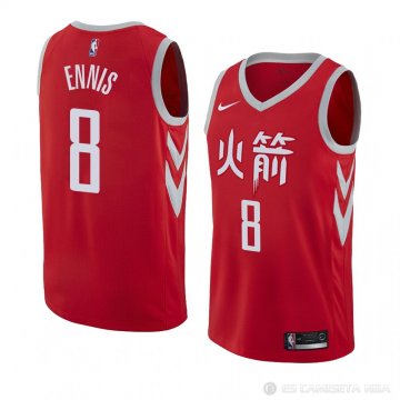 Camiseta James Ennis #8 Houston Rockets Ciudad 2018 Rojo